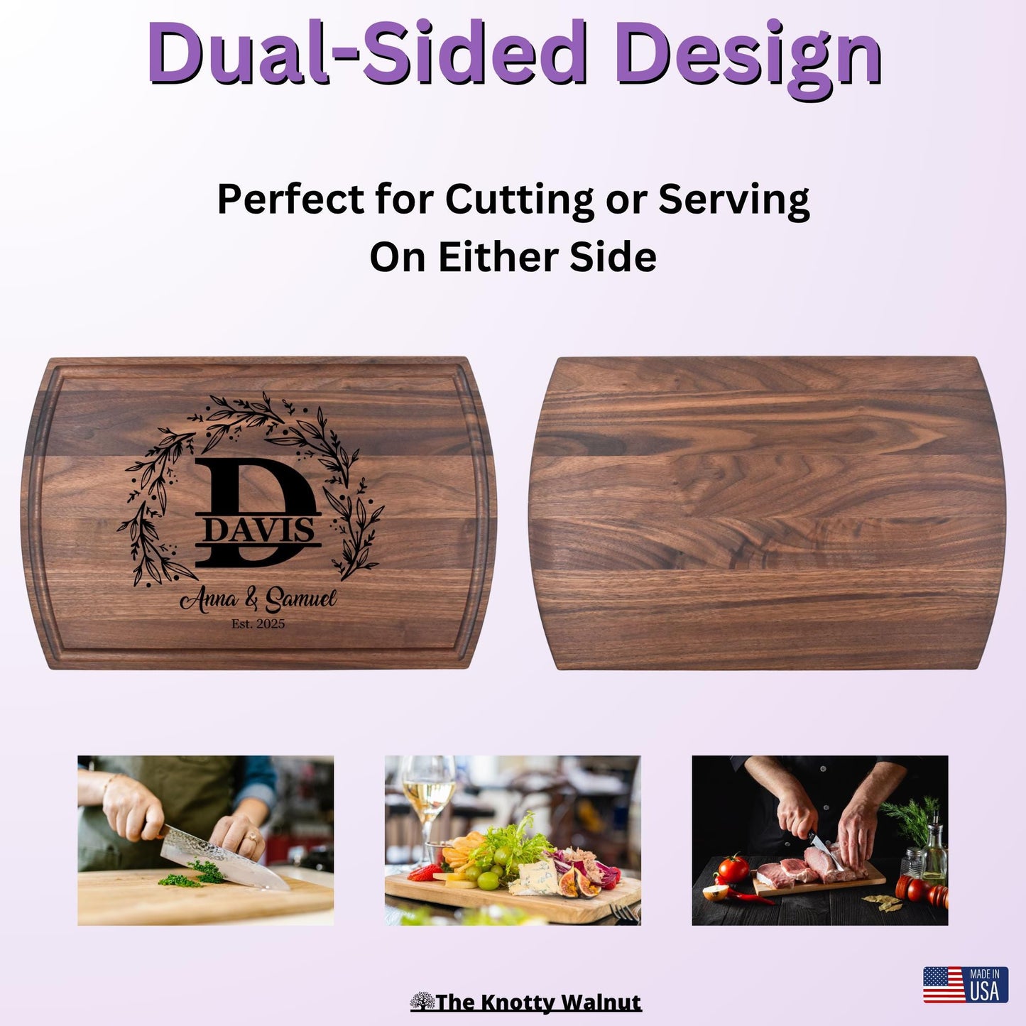 Personalized Cutting Board & Charcuterie – Custom Engraved Gift for Bridal Shower, Wedding, Engagement, Anniversary, Housewarming
