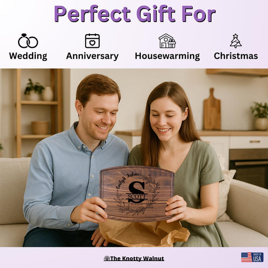 Personalized Cutting Board & Charcuterie – Custom Engraved Gift for Bridal Shower, Wedding, Engagement, Anniversary, Housewarming