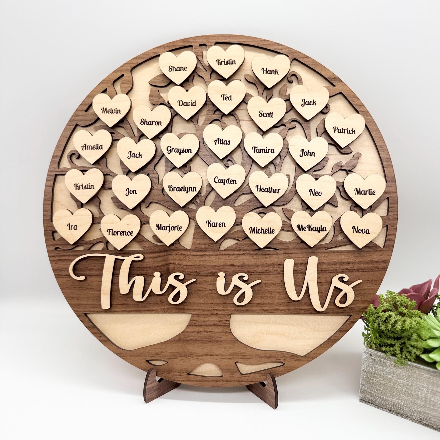 Personalized Family Tree Gift for Mom, Dad, Grandparents, Grandma, Grandpa - Mother’s Day, Father’s Day, Christmas, Anniversary, Birthday