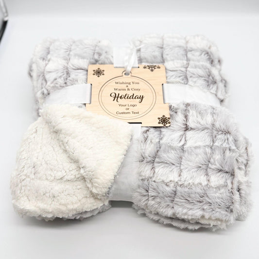 Branded and Personalized Throw Blanket, Micro-Mink Sherpa Throw