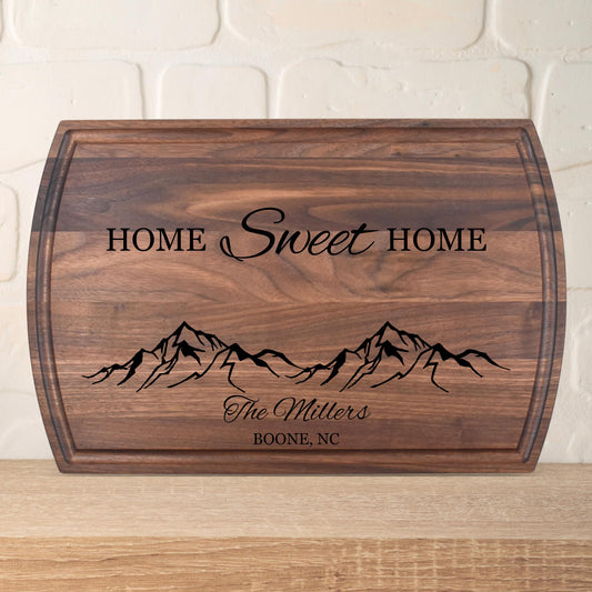 Mountain Range Personalized Cutting Board & Charcuterie, Custom Engraved Gift for Wedding, Anniversary, Housewarming, Birthday, Christmas