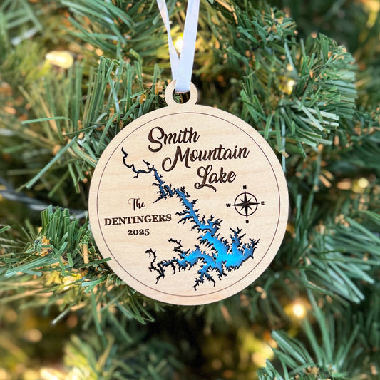 Any Lake - Personalized Lake Ornament Christmas Gift - Lake House Wedding, Anniversary, Housewarming, Birthday, Vacation Keepsake, Souvenir