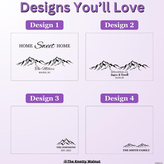 Mountain Range Personalized Cutting Board & Charcuterie, Custom Engraved Gift for Wedding, Anniversary, Housewarming, Birthday, Christmas