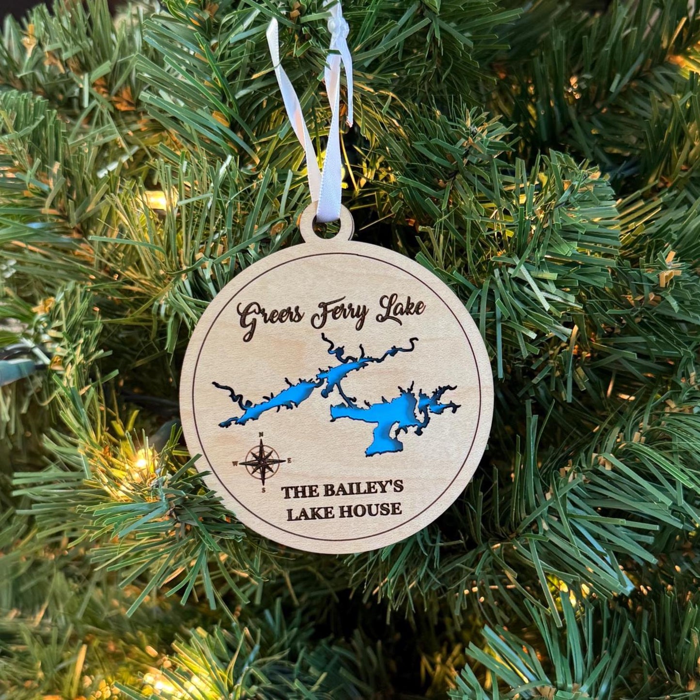 Personalized Seneca Lake Finger Lakes Ornaments