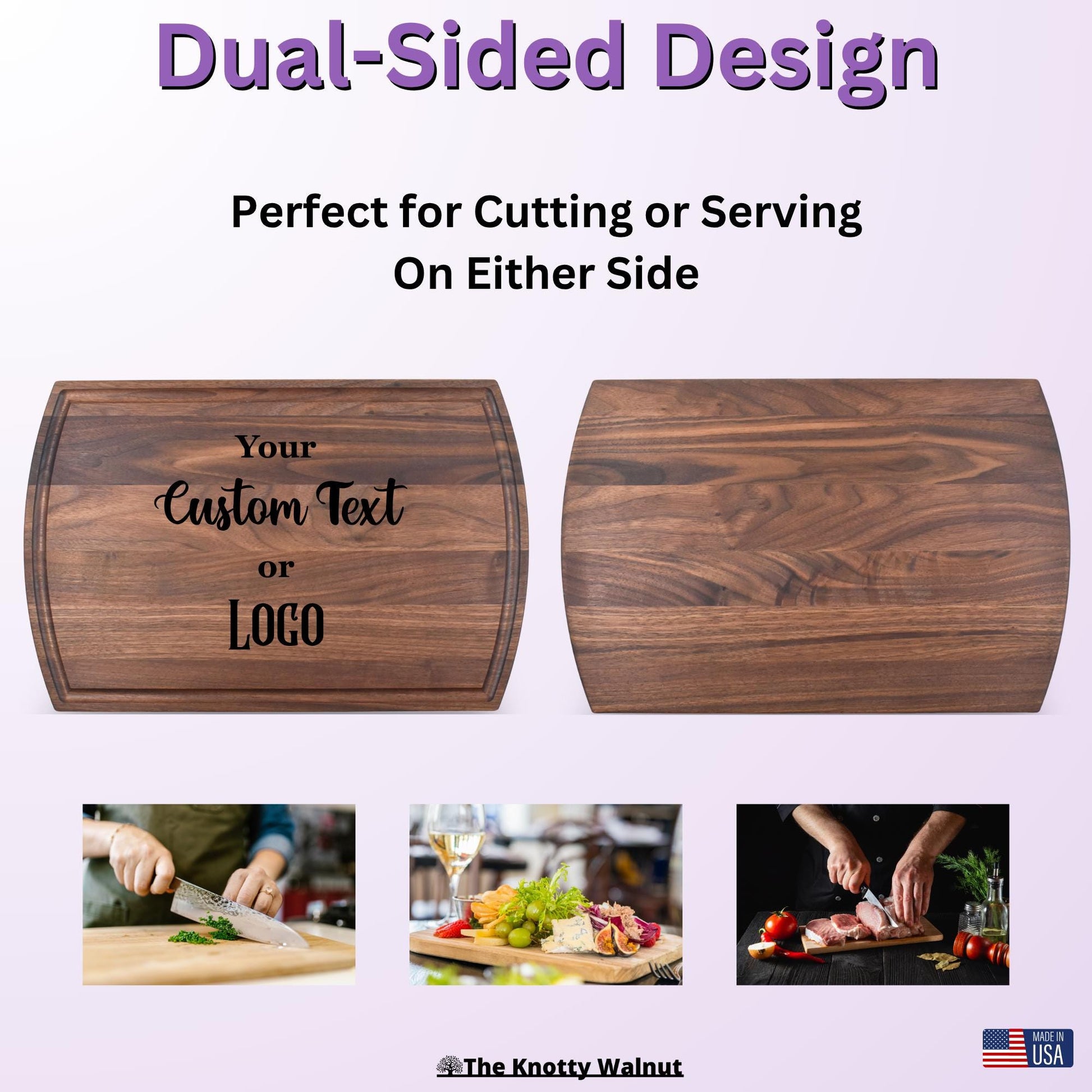 Custom Text or Logo - Personalized Cutting Board and Charcuterie Board Gift