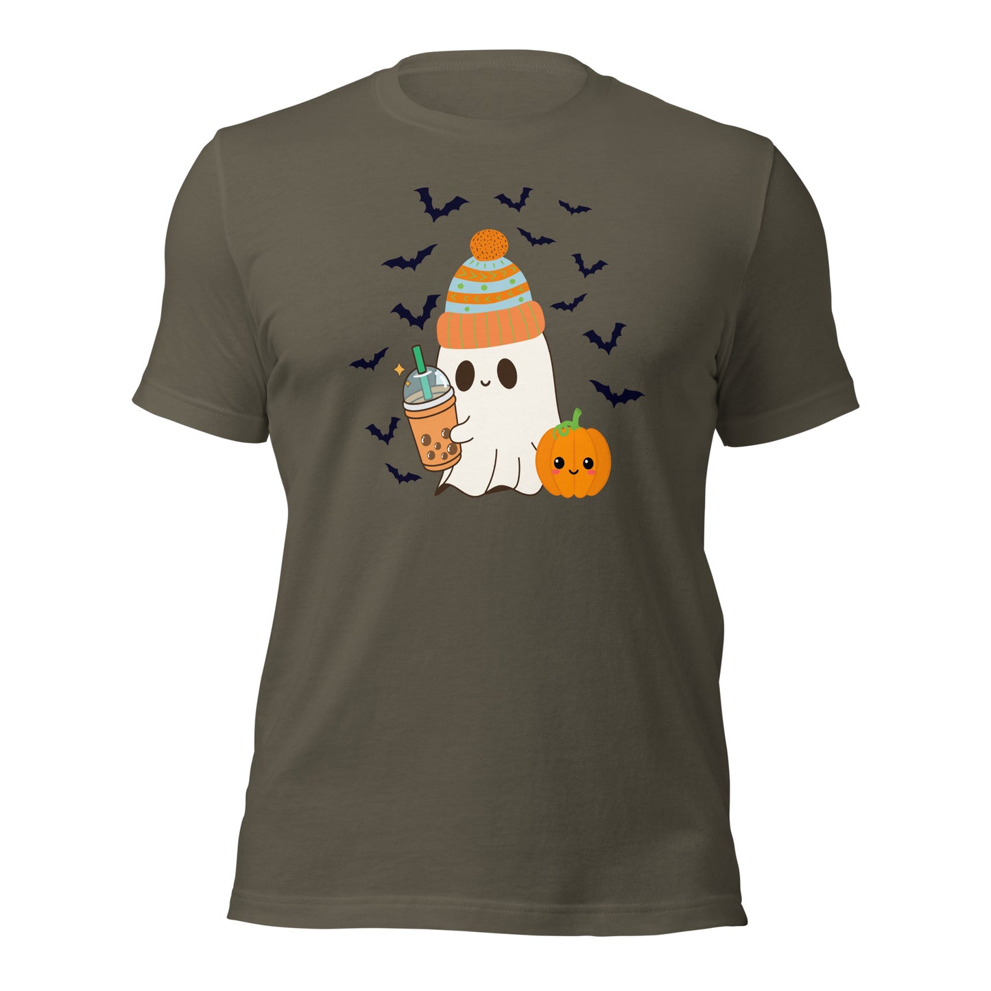 Halloween Ghost Shirt with Coffee Cup