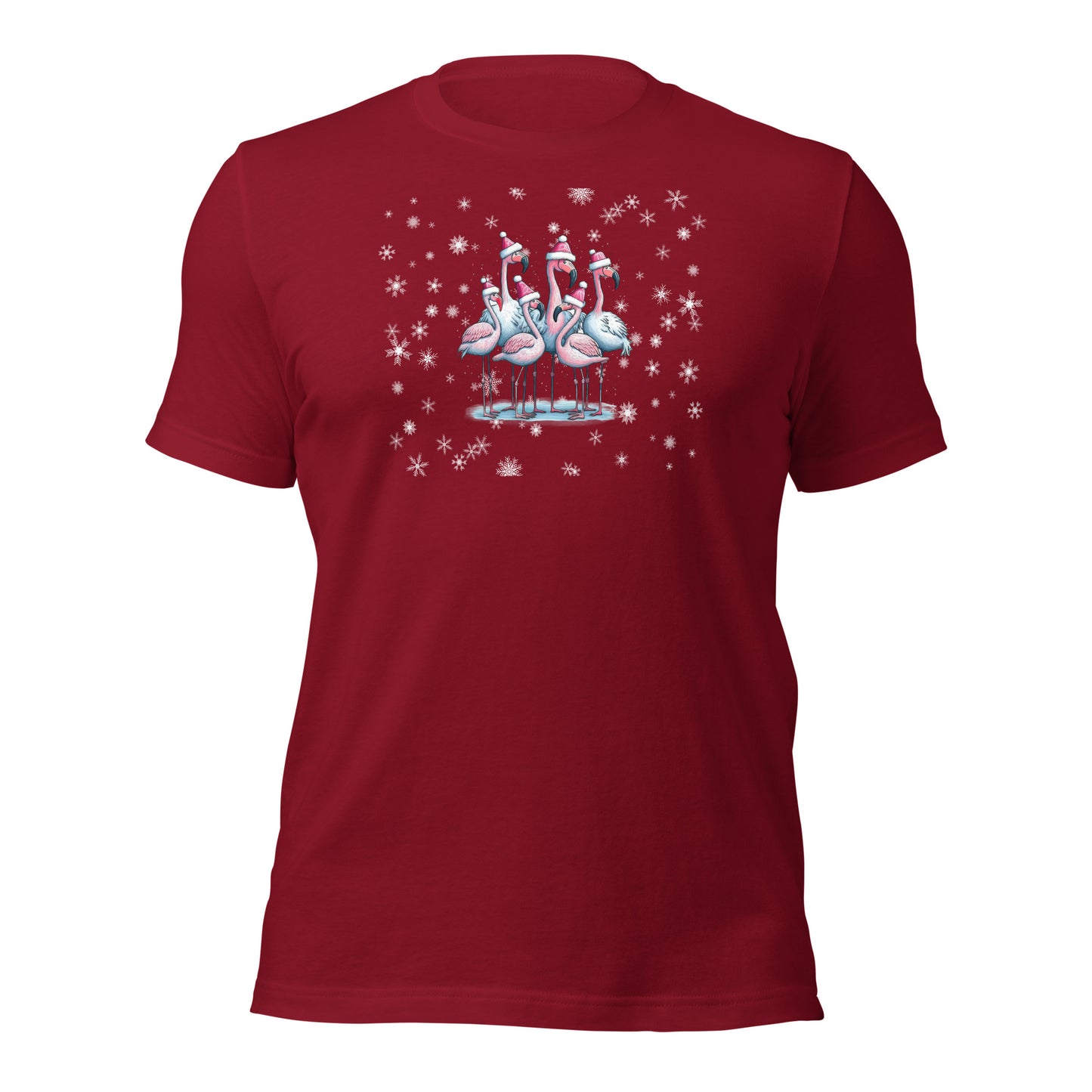 Flamingo Holiday Shirt Christmas Snowflake Tee