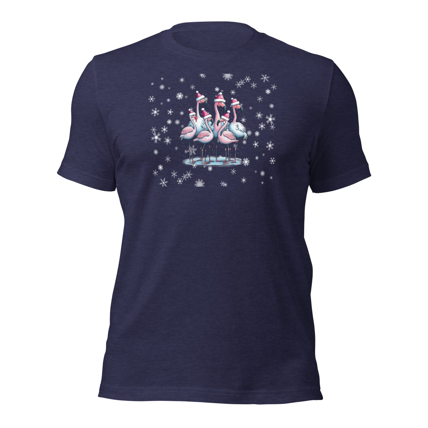 Flamingo Holiday Shirt Christmas Snowflake Tee