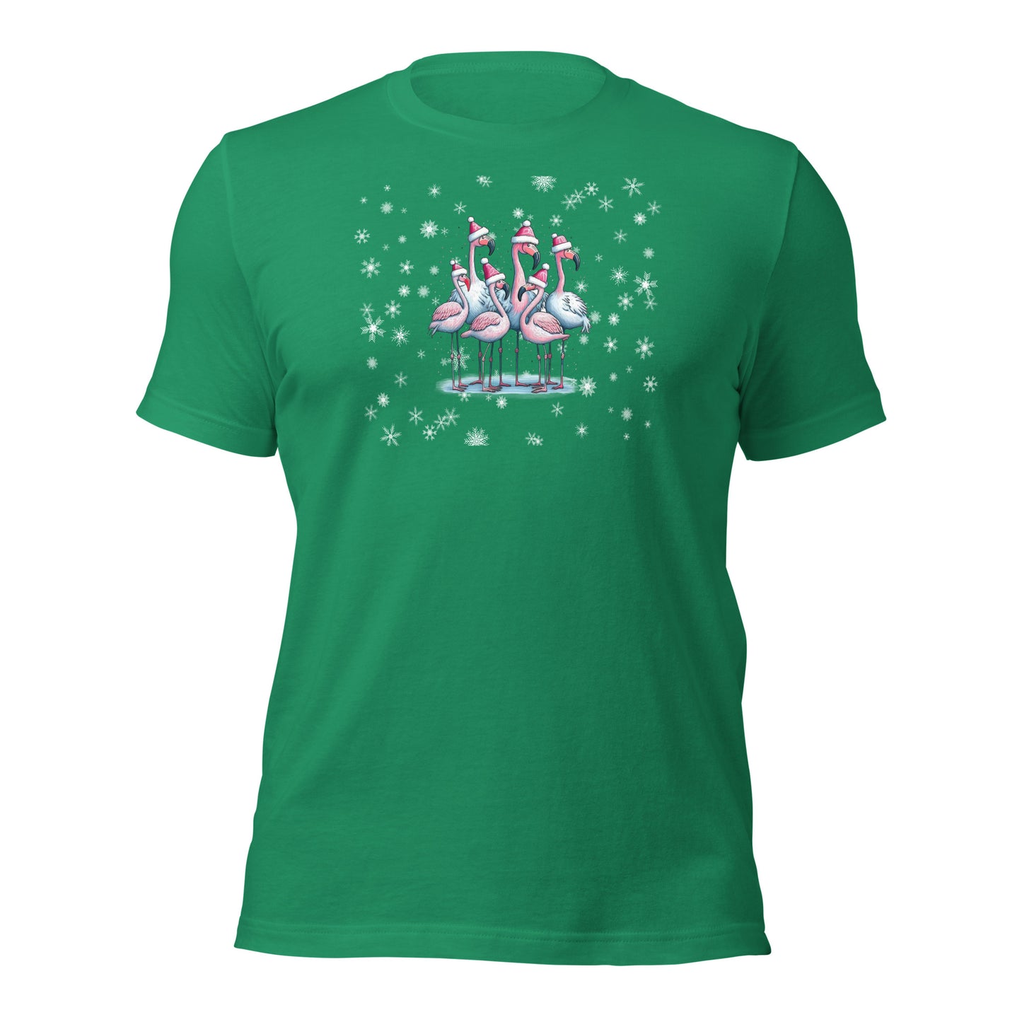 Flamingo Holiday Shirt Christmas Snowflake Tee