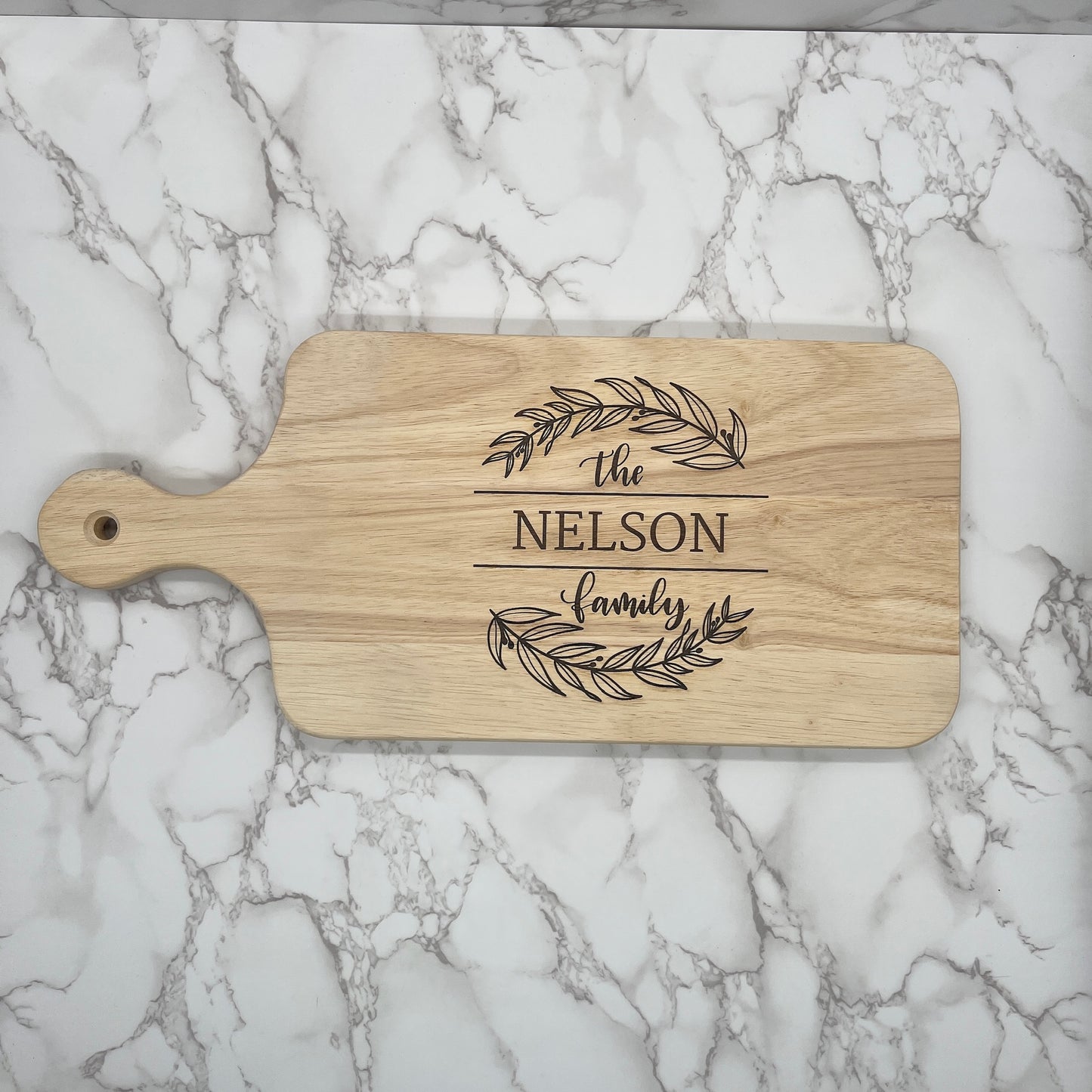 Personalized Cutting Boards and Charcuterie - B-2: 8" x 18" Rubberwood