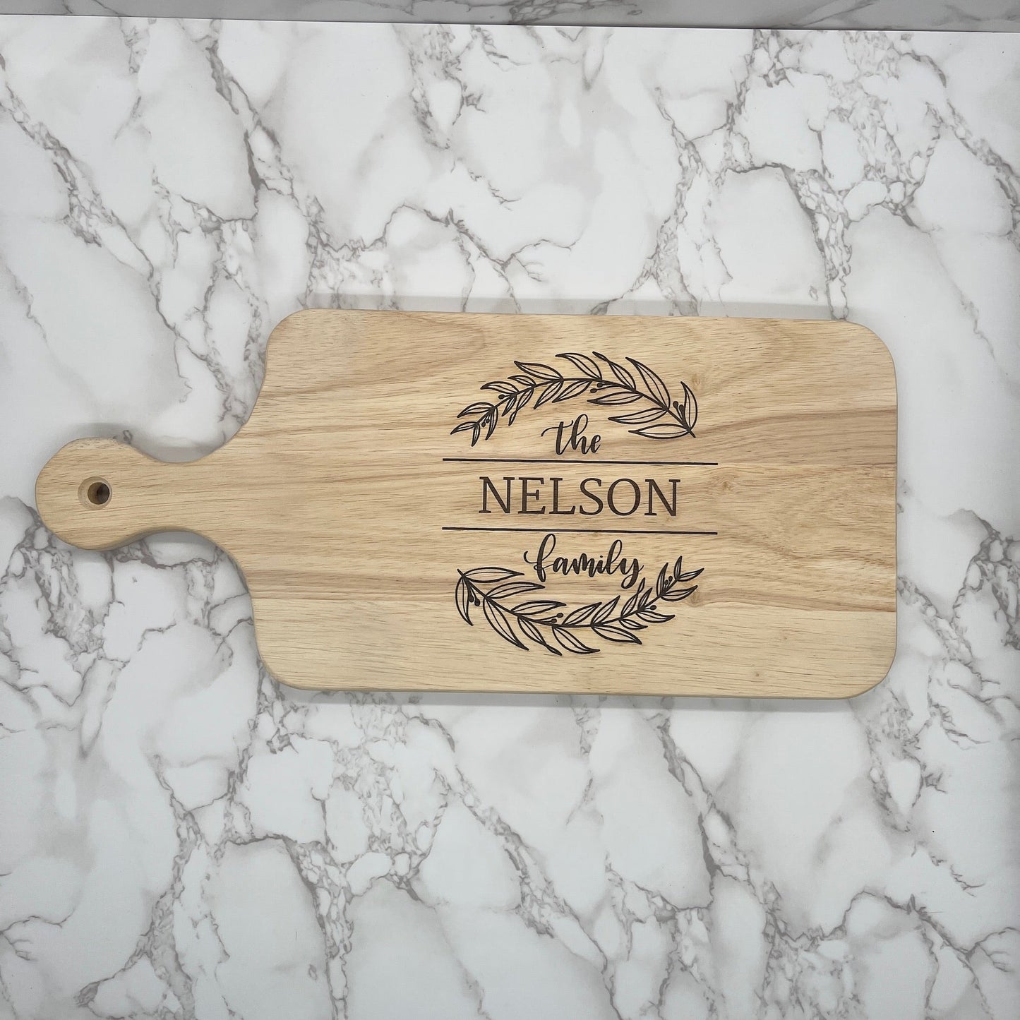 Personalized Cutting Boards and Charcuterie - B-2: 8" x 18" Rubberwood