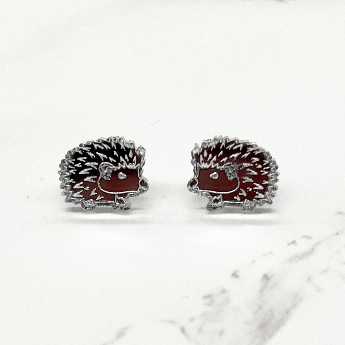 Hedgehog Earrings - Clip-ons, Dangles, and Studs