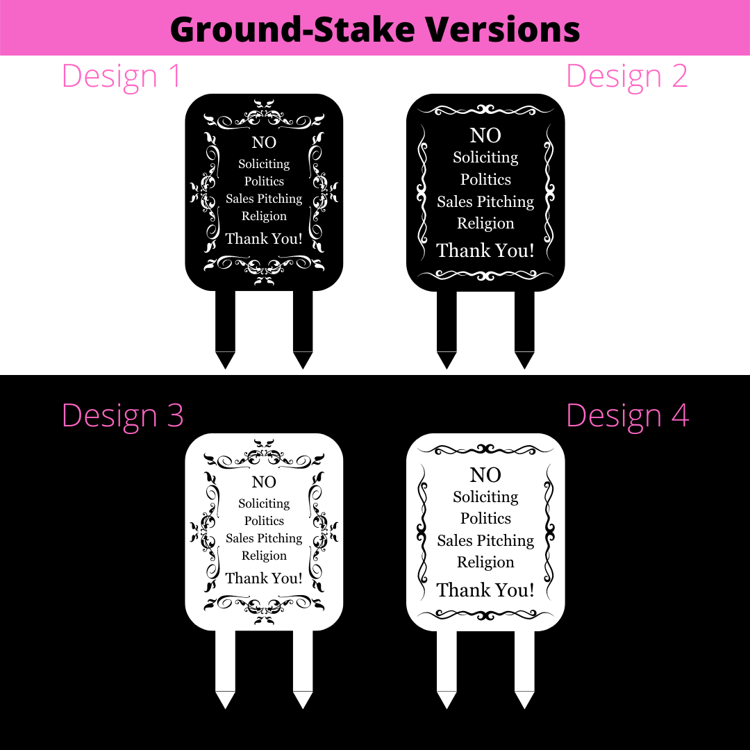 Decorative & Customizable No Soliciting Sign