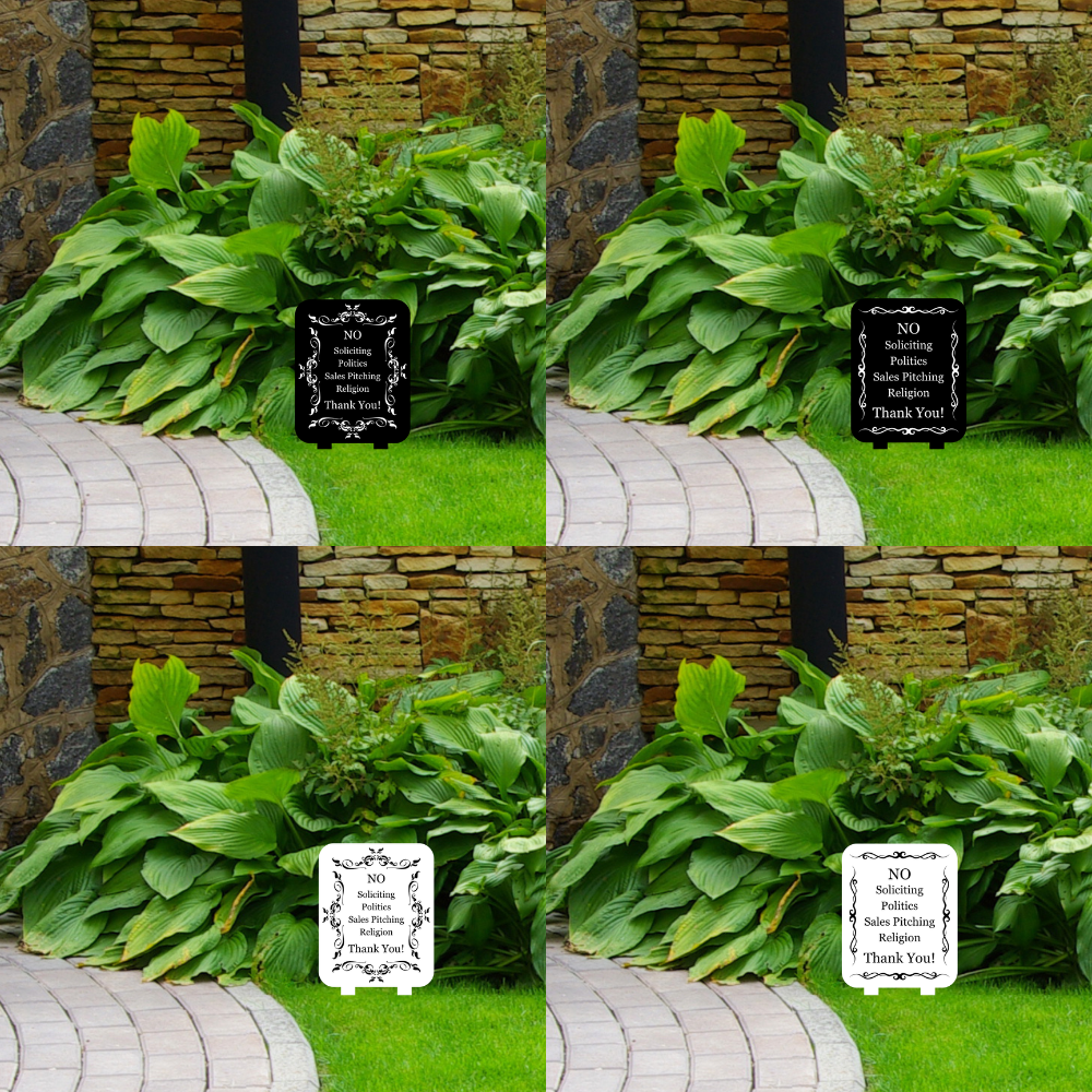Decorative & Customizable No Soliciting Sign