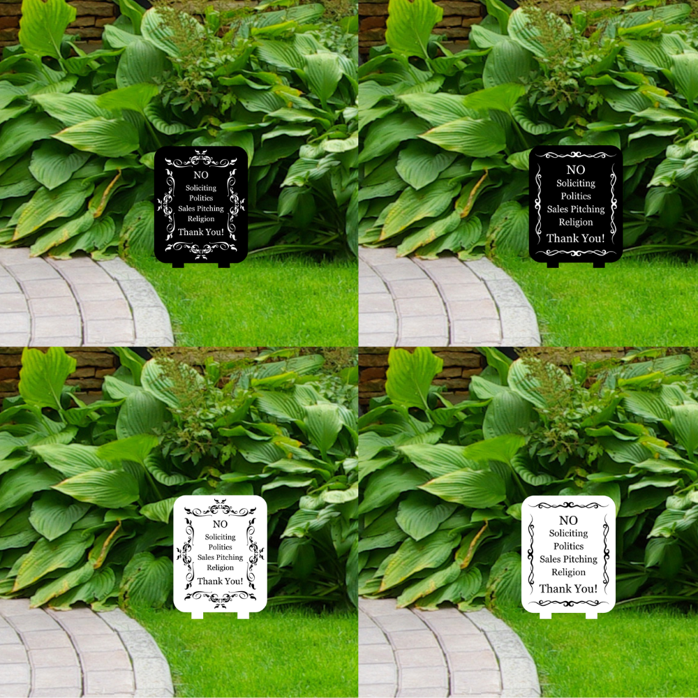 Decorative & Customizable No Soliciting Sign