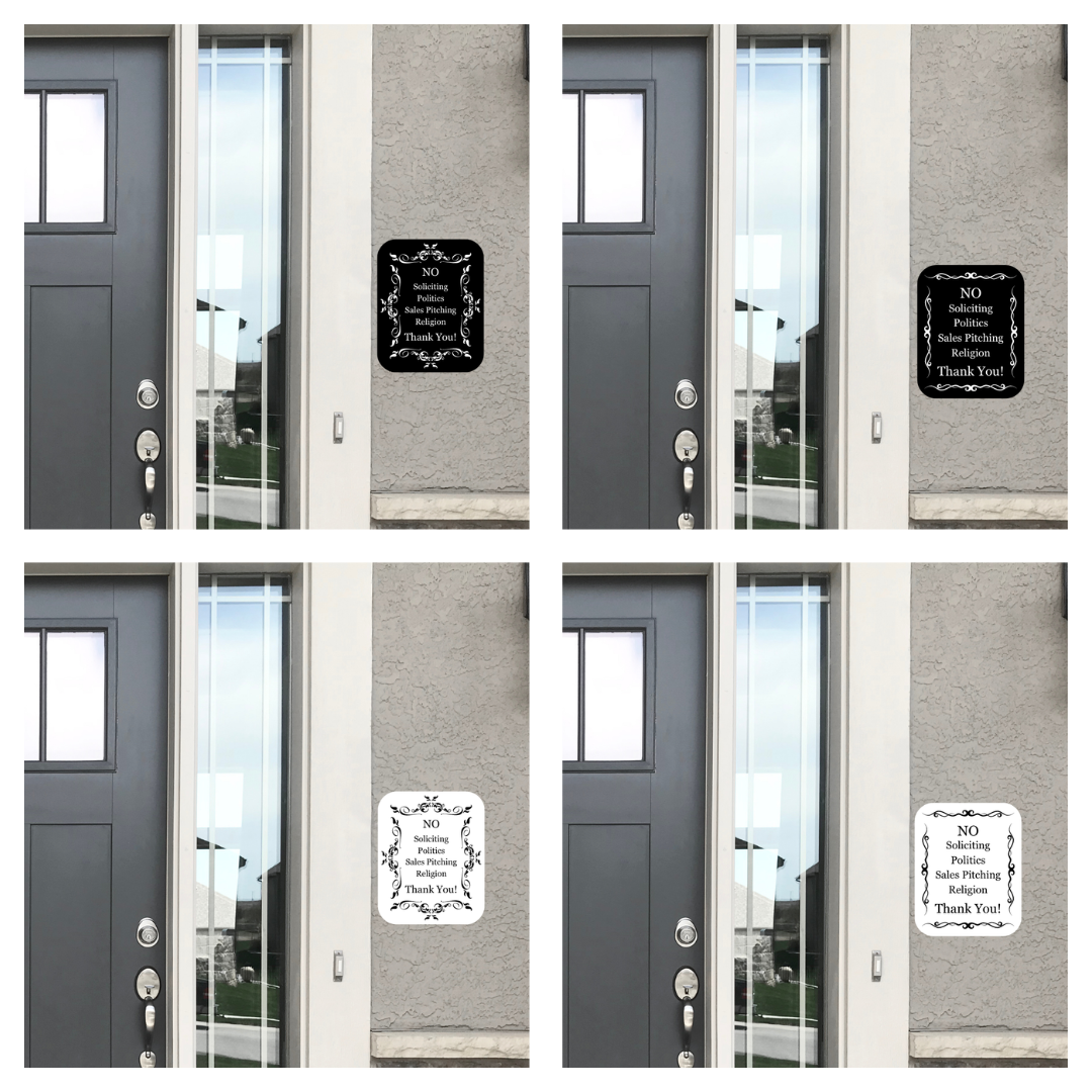 Decorative & Customizable No Soliciting Sign