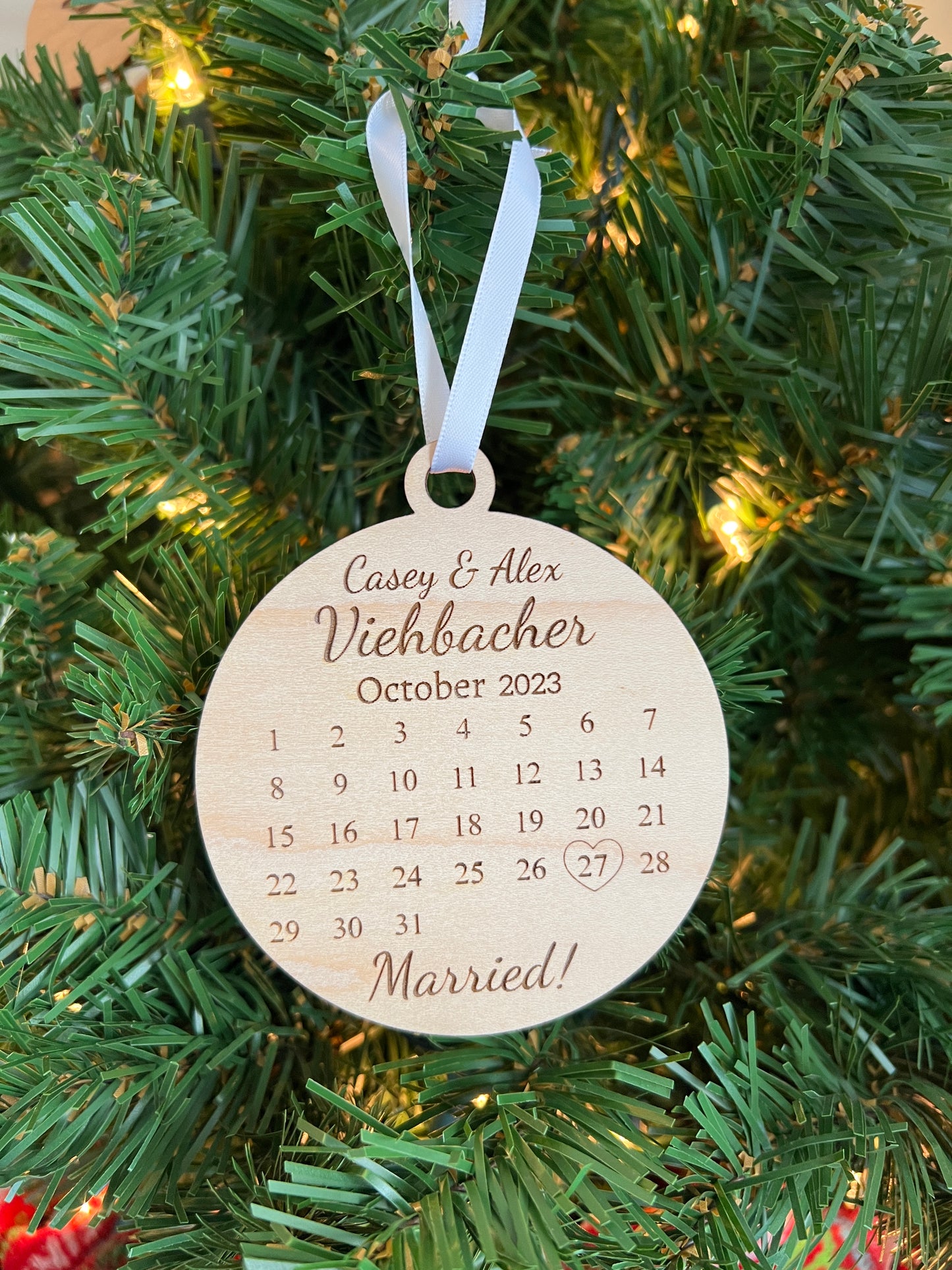 Personalized Wedding Calendar Married Ornament
