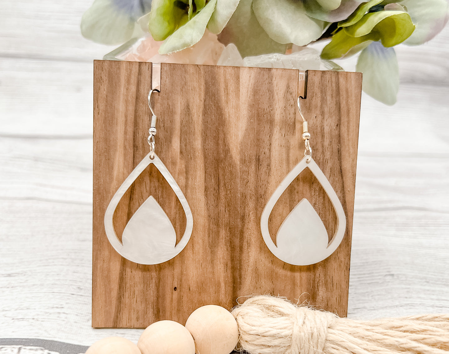 White Pearl Earrings