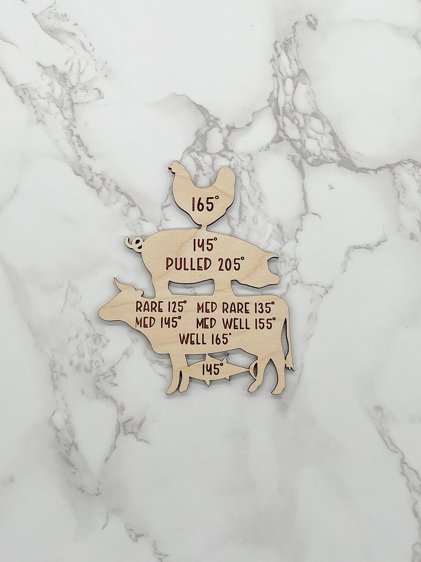 Cooking Magnet / Cooking Times for Meats Magnet / Fridge Magnet /Cow, Chicken, Pig, Fish Magnet