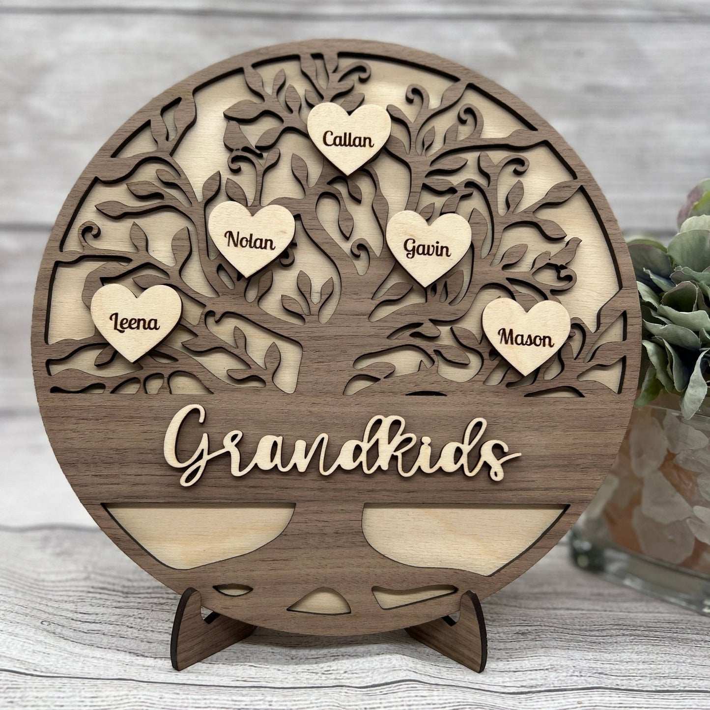 Personalized Family Tree and Grandkids Display