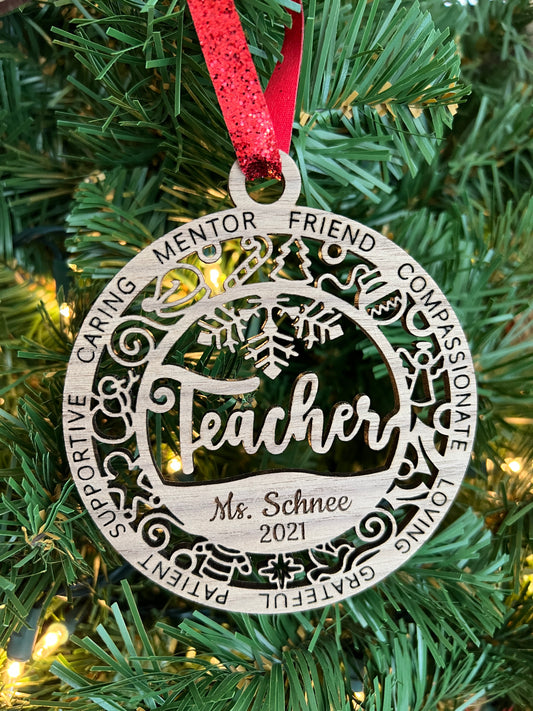 Personalized Teacher Ornament