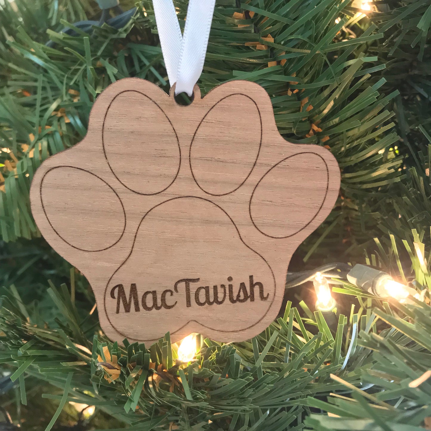 Paw Print Ornament / Dog Ornament / Personalized Pet Ornament