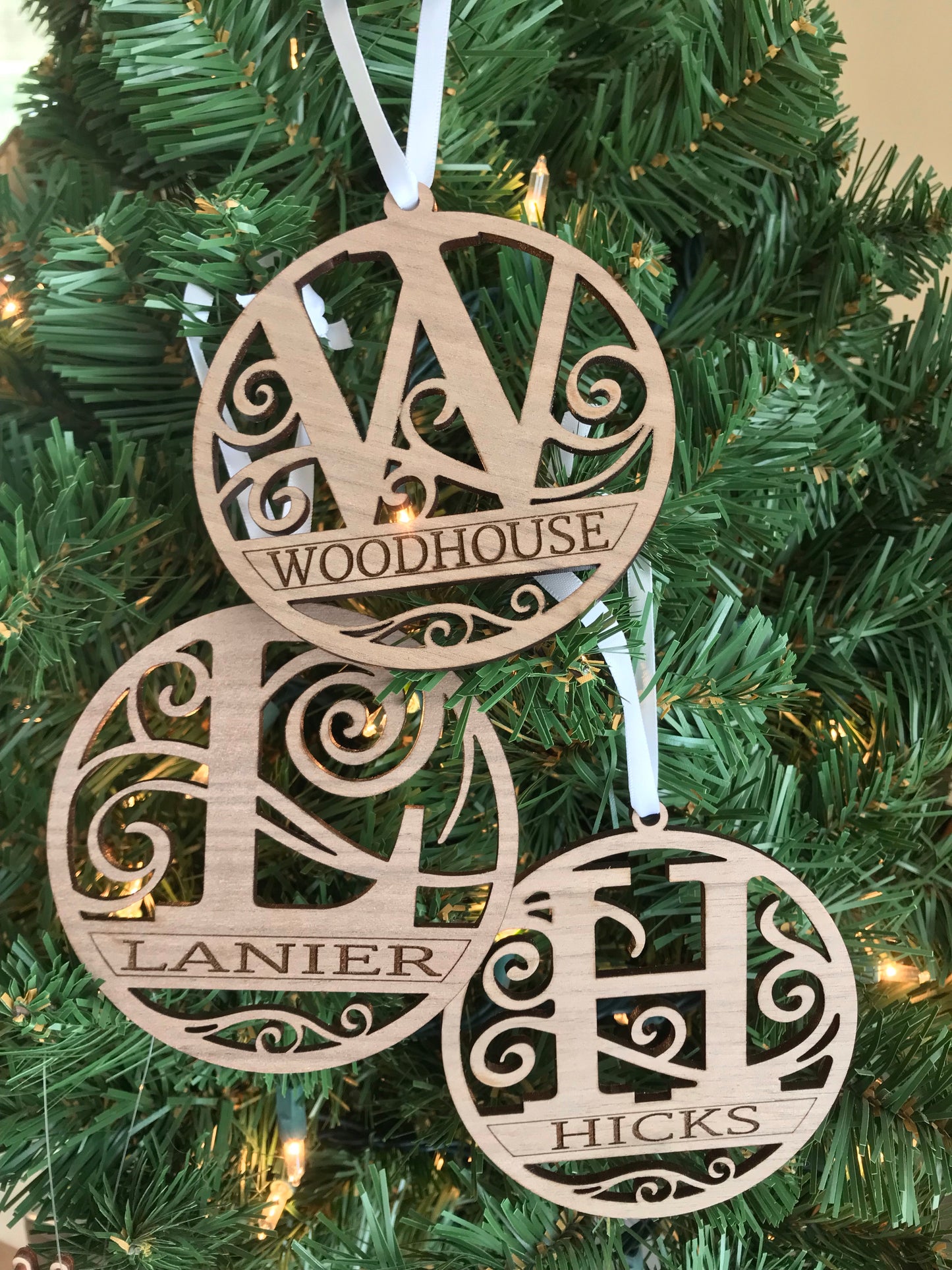 Personalized Monogram Ornament / Family Name Ornament