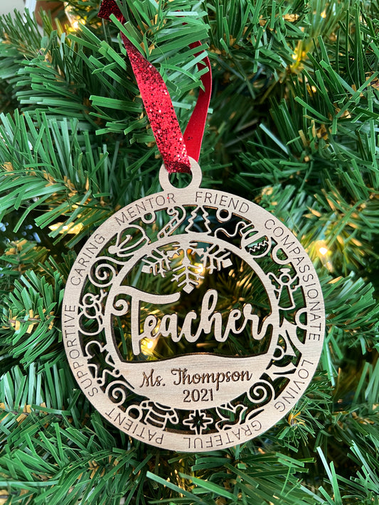 Personalized Teacher Ornament