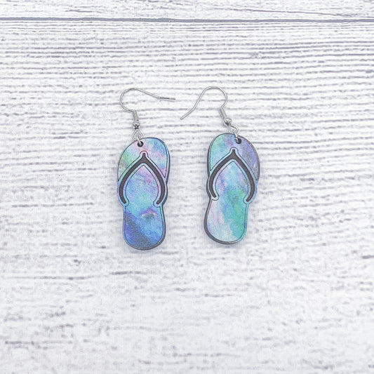 Multi-color Flip Flop Earrings / Summer Earrings / Flip Flop Dangles