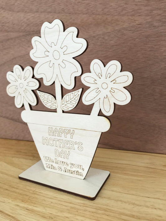 DIY Color/Paint Personalized Flower Arrangement for Mother’s Day Unpainted