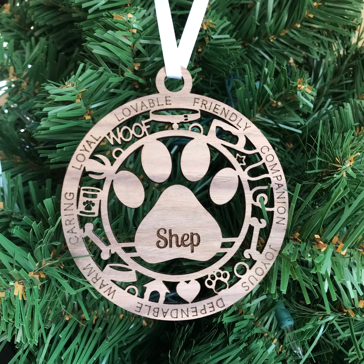 Personalized Dog Ornament / Paw Print Ornament / Memorial Dog Ornament
