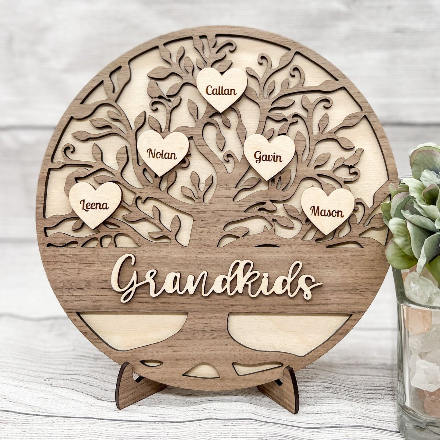 Personalized Family Tree and Grandkids Display