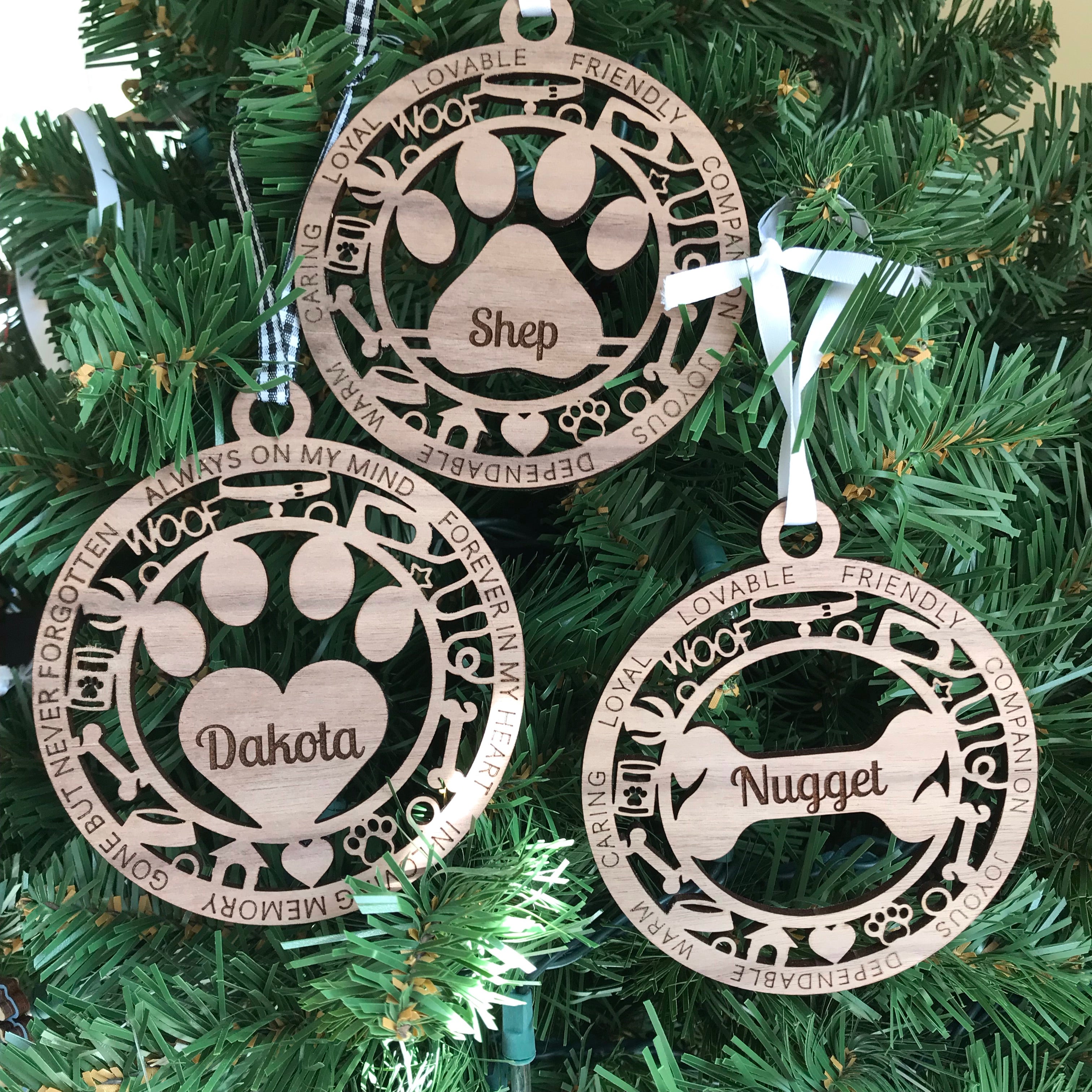 Personalized Dog Ornament / Paw Print Ornament / Memorial Dog Ornament ...