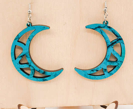 Half Moon Turquoise Earrings