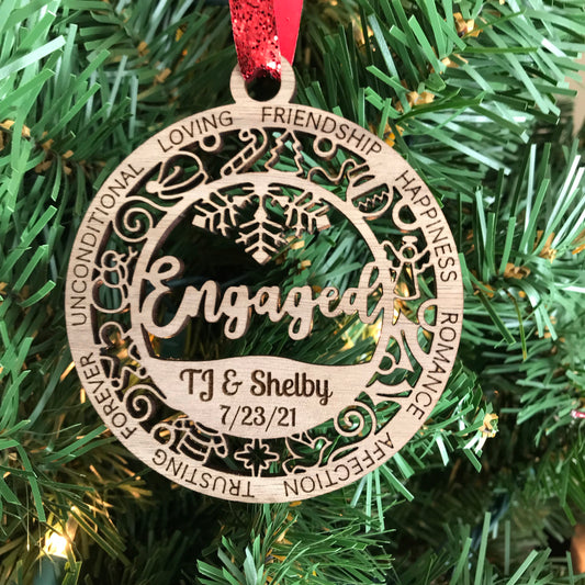 Personalized Engaged Ornament