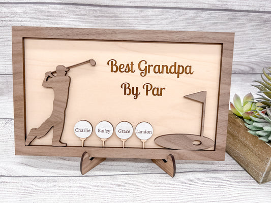 Personalized Best Dad by Par - Best Grandpa, Grandad, Grandaddy, Custom - Father’s Day, Grandparents Day, Christmas
