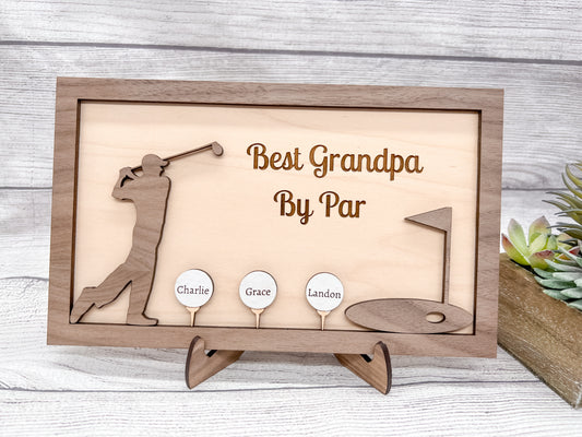 Personalized Best Dad by Par - Best Grandpa, Grandad, Grandaddy, Custom - Father’s Day, Grandparents Day, Christmas
