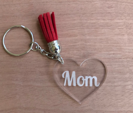 New! Personalized Acrylic Heart Keychains
