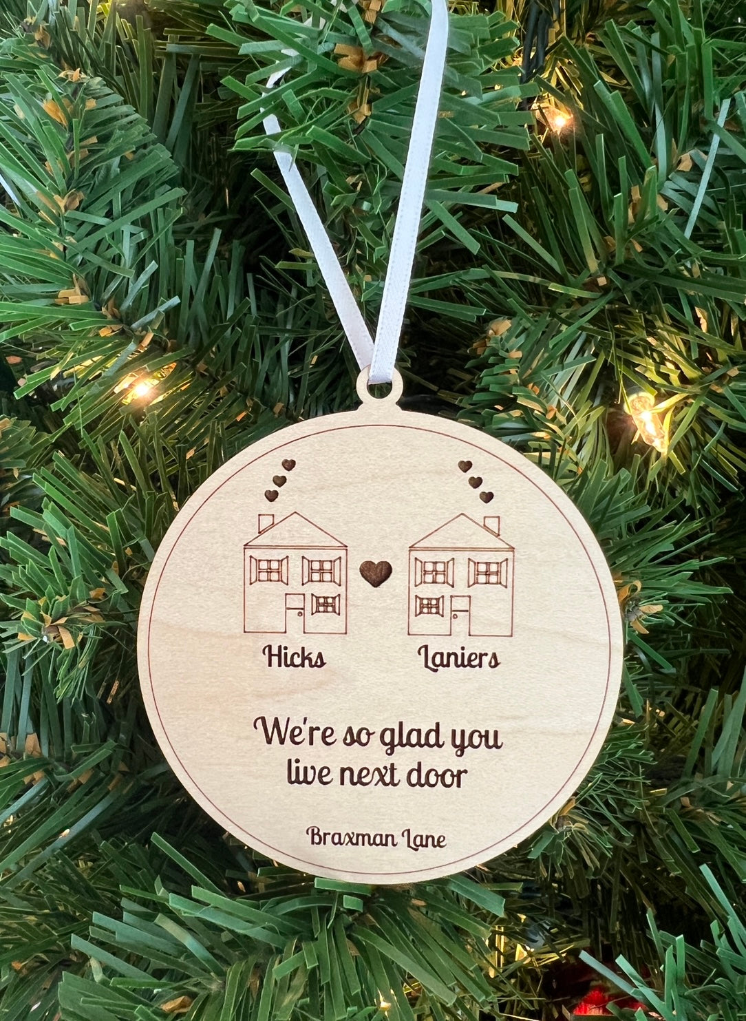 We're So Glad You Live Next Door Ornament, Neighbor Christmas Gift