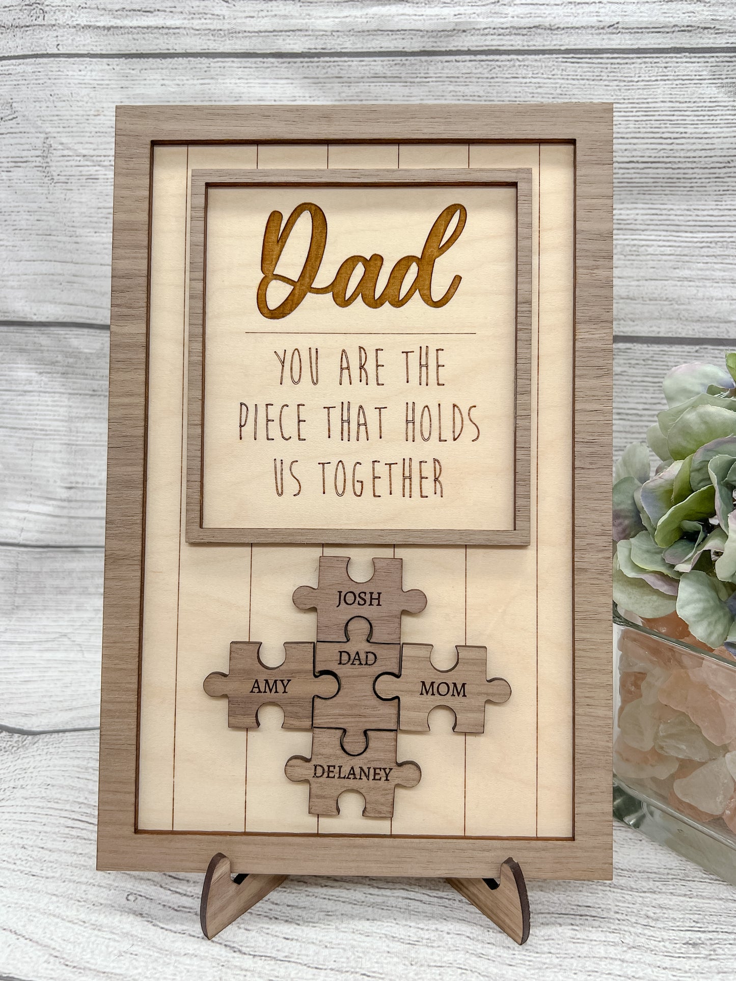 Personalized Dad Puzzle Display Sign