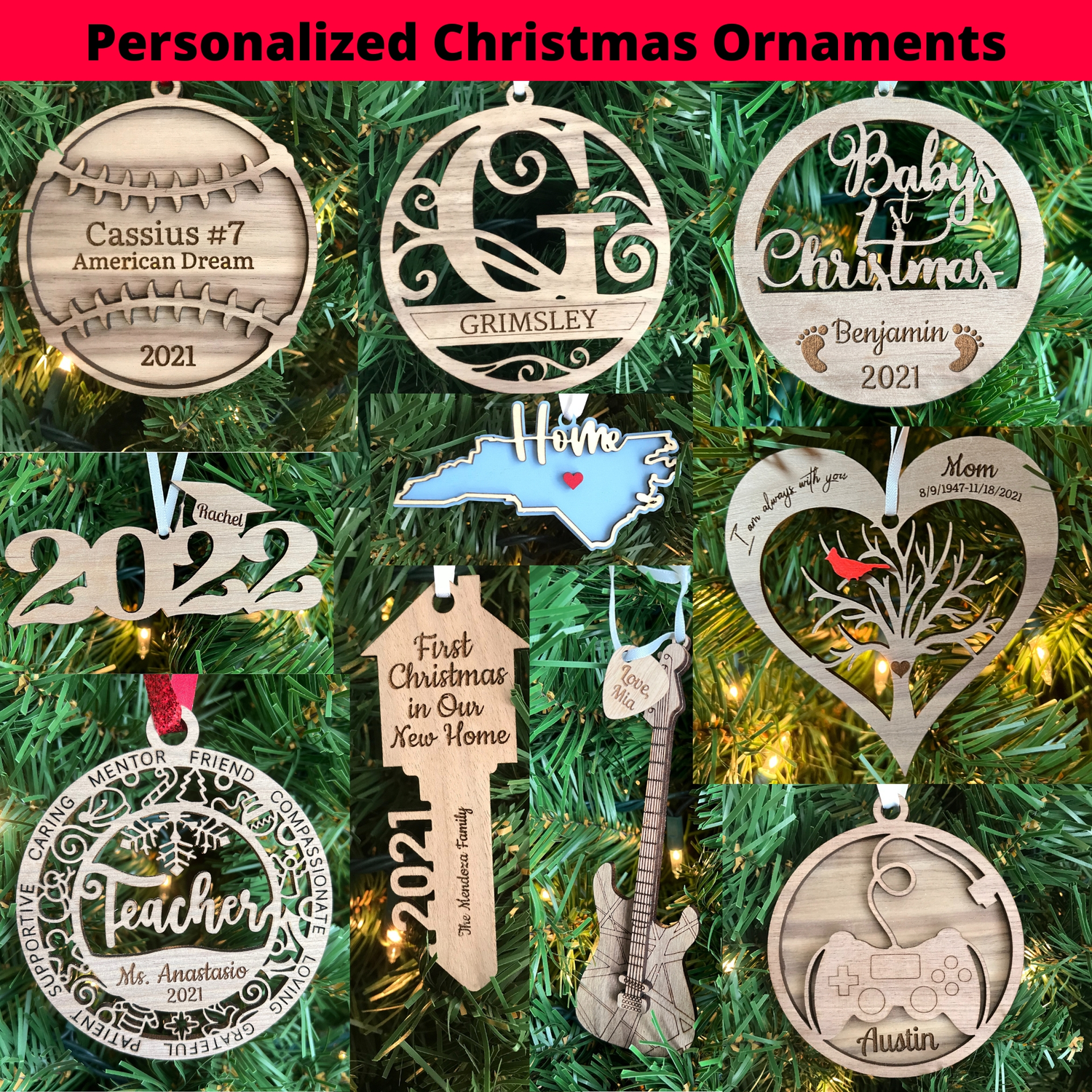 Shop Personalized Christmas Ornaments!