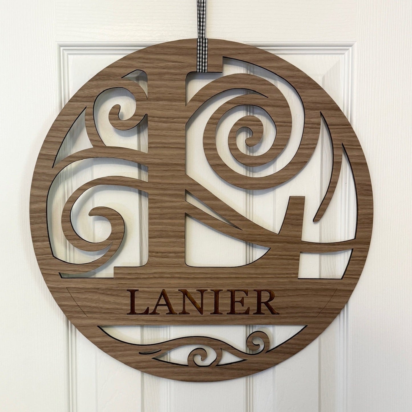 A-Z Monogram Doorhangers and Wall Decor with Personalized Back