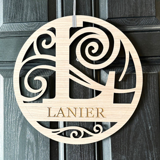 A-Z Monogram Doorhangers and Wall Decor with Personalized Back