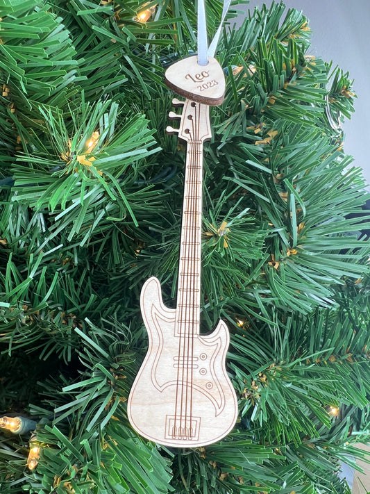 Personalized Electric Bass Guitar Ornament