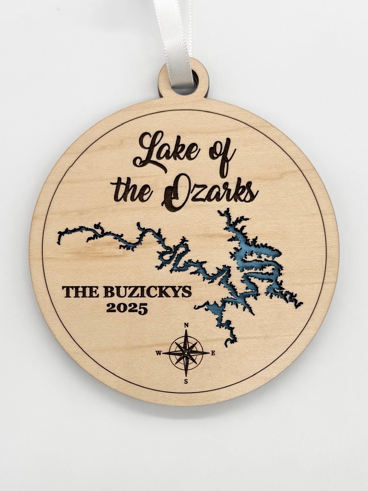 Any Lake - Personalized Lake Ornament Christmas, Wedding Gift