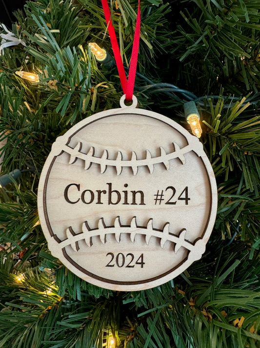 Personalized Baseball Softball Ornaments