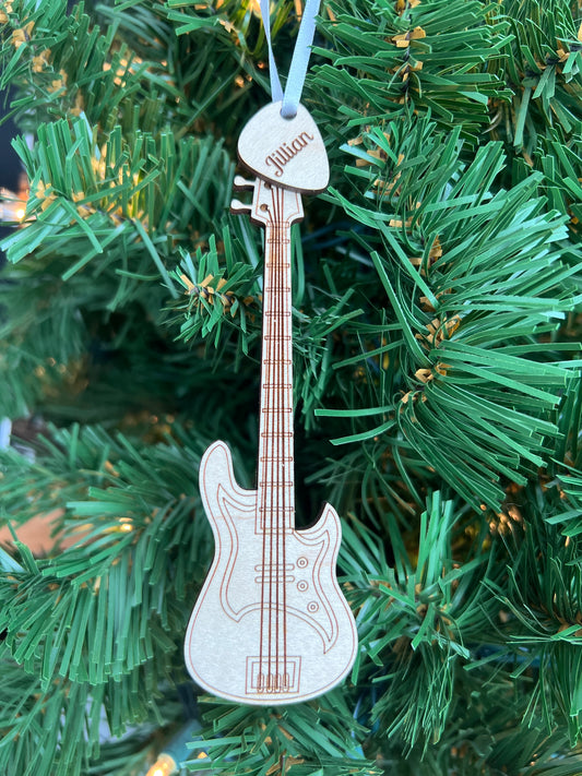 Personalized Electric Bass Guitar Ornament