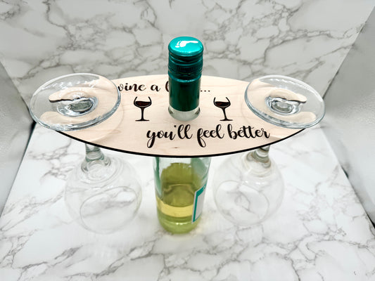 Personalized Wine and Glass Holder
