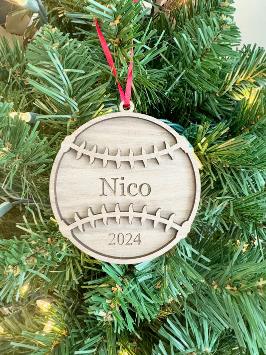 Personalized Baseball Softball Ornaments