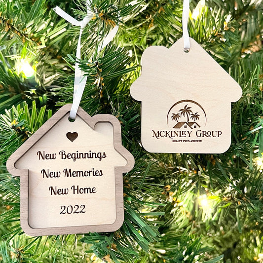 Realtor Branded and Personalized New Home Ornaments